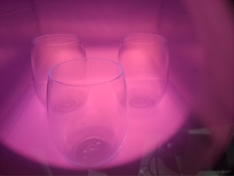 glass in a vacuum plasma 